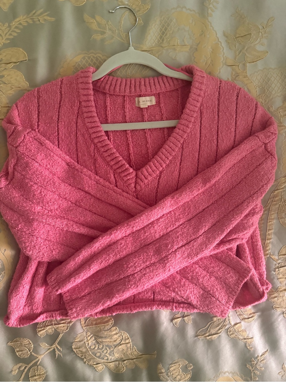 Pink V-Neck Sweater